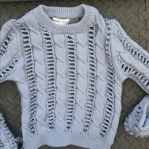 Bershka Gray Cable Knit Sweater